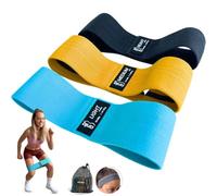 ANIQ Resistance Bands Set | Booty Bands Fabric [Extra Thick - 4 mm] - 3 Levels - 25 & 20 & 15 kg - Includes Headband + Workout Guide + E-Book | Workout Bands for Glutes & Legs for Yoga, Pilates