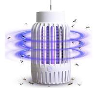 ANIROY 2 in 1 Electric Mosquito Killer, USB Rechargeable Bug Zapper Insect Killer with Night Light, Electric Mosquito Lamp for Home, Patio (White)