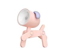 ANIROY Mini Cute Night Light, Mini LED Desk Lamp Cute Small Phone Holder, Dog/Deer Shaped Night Light with Adjustable Phone Stand, Foldable Reading Beside Lamp for Night Study, Travel (Dog-Pink)