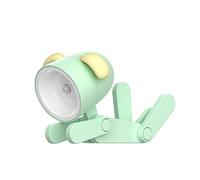 ANIROY Mini Cute Night Light, Mini LED Desk Lamp Cute Small Phone Holder, Dog/Deer Shaped Night Light with Adjustable Phone Stand, Foldable Reading Beside Lamp for Night Study, Travel (Dog-Green)