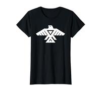 Anishinaabe Native American Thunderbird in White Value Graphic T-Shirt, Women, Black, M