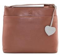 Anishka Plain Leather Large Cross Body Bag (Tan)