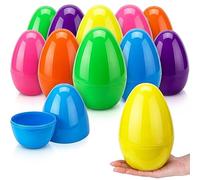 AniSqui 12 Pieces Large Plastic Eggs to Fill, 7.87" (20cm) x 5.12" (13cm) Giant Jumbo Plastic Eggs to Fill