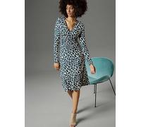 Aniston Animal Print Jersey Dress Beige Print