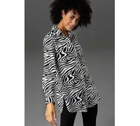 Aniston Animal Print Long Blouse Zebra