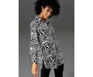 Aniston Animal Print Long Blouse Zebra