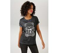 Aniston Bear Print T-Shirt Dark Grey