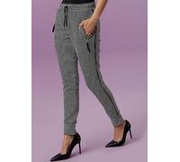 Aniston Casual Slip-On Houndstooth Pants Black