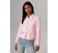 Aniston Cropped Buttoned Blazer Pink