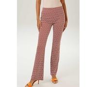 Aniston Diamond Print Bootcut Trousers Rust Print