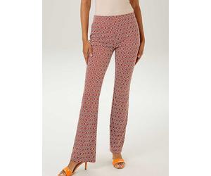 Aniston Diamond Print Bootcut Trousers Rust Print