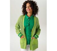 Aniston Edge to Edge Stripe Cuff Cardigan Green