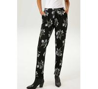 Aniston Floral Print Slim Fit Trousers Black Floral