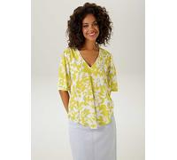 Aniston Graphic Print V-Neck Short Sleeve Blouse Multi