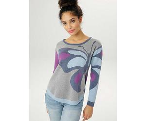 Aniston Knit Butterfly Print Jumper Grey Multi