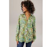 Aniston Paisley Print Long Sleeve Blouse Green Print