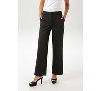 Aniston Pinstripe Straight Leg Trousers Black Stripe