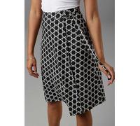 Aniston Selected Geo Print Wrap Skirt Navy / Grey Print