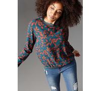 Aniston Selected Leaf Print Top Green Print