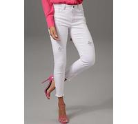 Aniston Skinny Fit Cropped Jeans White