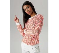 Aniston Wavy Print Knitted Sweater Orange Print
