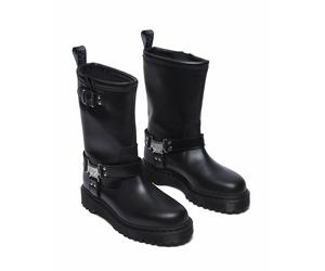 Anistone Hi Calf Boots in Leather Black