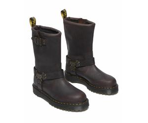 Anistone Hi Calf Boots in Leather Dark Brown