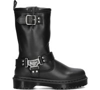 Dr Martens Anistone Tall Pull On Leather Biker Boots, Black, Size 3, Women Black