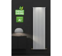 Anit Aluminum Designer Vertical Radiator -Heat Pump Compatible- Low Temperature Heating- Venice White. Btu/hr:5555.