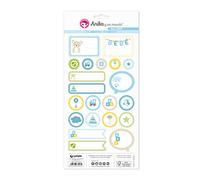Anita and Su Mundo Collection Blue Baby Stickers, 21 Designs Per Sheet, Paper, Multicoloured, 15 x 32 cm