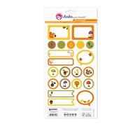 Anita and Su Mundo Collection in The Forest Stickers 21 Designs Per Sheet, Paper, Multicoloured, 15 x 32 cm