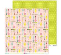 Anita and Su Mundo Collection My Recipes Scrapbooking Papers, Paper, Kitchen Utensils, 12" x 12"