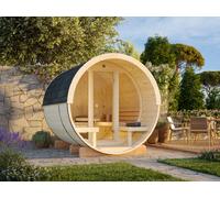 Anita M (2.2x2.5m | 1.3+0.7m2 | 42mm) Timber Garden Barrel Sauna with Glass wall