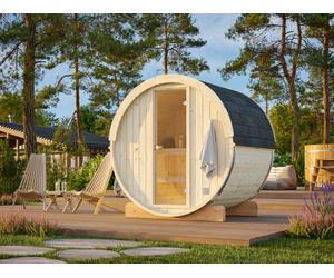 Anita S (2x1.6m | 0.9m2 | 42mm) Timber Garden Barrel Sauna