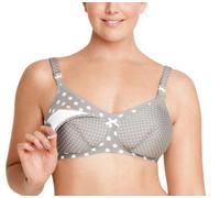 Anita Stone Grey Maternity Bra Wirefree Drop Cups Nursing Polka Dot Padded 5034