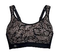 Anita Womens Extreme Control Sports Bra - Black Nylon - Size 32B