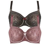 Anita Women's Pack of 2 Underwired Nursing Bra Fleur 5053 Berry - Black 36j