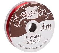 Anita's 3m Glitter Satin Radiant Red Coloured Ribbon, Ideal Fabric For Crafting, Gift Wrapping, Hair, Sewing, And Curling For Balloons And Gifts, Ribbons Are A Great Craft Item To Have In Craft Stash