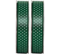 Anita's 3m Spotted Evergreen Coloured Ribbon, Ideal Fabric for Crafting, Gift Wrapping, Hair, Sewing, Curling Balloons and Gifts, Ribbons Great Craft for Crafts Stash (Pack of 2)