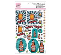 Anita's A4 Birthday Beer Coloured Decoupage Sheet, Accessories Supplies For Craft, Paper Craft, Scrapbooking, Card Making, Origami, Ideal for Adult Craft, Adds Textured Pattern To Craft Projects