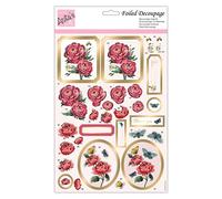 Anita's A4 Rose Blooms Decoupage Sheet, Accessories Supplies For Craft, Paper Craft, Scrapbooking, Card Making, Origami, Ideal for Adult Craft, Adds Textured Pattern To Craft Projects