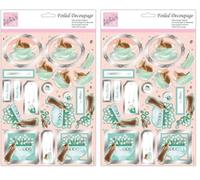 Anita's A4 Tea Cup Bunny Foiled Decoupage Sheet, Accessories Supplies for Craft, Paper Craft, Scrapbooking, Card Making, Origami, Ideal for Adult Craft, Adds Textured Pattern to Craft Projects