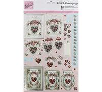 Anita's A4 With Love Foiled Coloured Decoupage Sheet, Accessories Supplies For Craft, Paper Craft, Scrapbooking, Card Making, Origami, Ideal for Adult Craft, Adds A Textured Pattern To Craft Projects