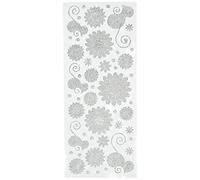 Anitas Glitterations Stickers, Flowers, Silver, For Scrapbooking, Card Making, Kids Play, Homework, Art, Craft, Embelish, Decorative, Paper, Card, Glass, Metal, Plastic, Foam