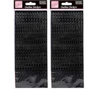 Anitas Outline Stickers, Alphabet, Black, for Scrapbooking, Card Making, Kids Play, Homework, Art, Craft, Embelish, Decorative, Paper, Card, Glass, Metal, Plastic, Foam (Pack of 2)