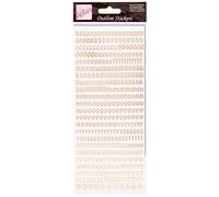 Anitas Outline Stickers, Alphabet, Rose Gold on White, For Scrapbooking, Card Making, Kids Play, Homework, Art, Craft, Embelish, Decorative, Paper, Card, Glass, Metal, Plastic, Foam