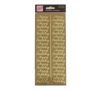Anitas Outline Stickers, Birthday Repeated, Gold, For Scrapbooking, Card Making, Kids Play, Homework, Art, Craft, Embelish, Decorative, Paper, Card, Glass, Metal, Plastic, Foam