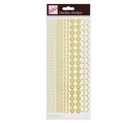Anitas Outline Stickers, Border, Gold on White, For Scrapbooking, Card Making, Kids Play, Homework, Art, Craft, Embelish, Decorative, Paper, Card, Glass, Metal, Plastic, Foam