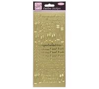 Anitas Outline Stickers, Congratulations, Gold, For Scrapbooking, Card Making, Kids Play, Homework, Art, Craft, Embelish, Decorative, Paper, Card, Glass, Metal, Plastic, Foam