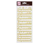 Anitas Outline Stickers, Congratulations, Gold on White, For Scrapbooking, Card Making, Kids Play, Homework, Art, Craft, Embelish, Decorative, Paper, Card, Glass, Metal, Plastic, Foam